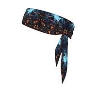 WZYWHJ Creepy Town Pattern Headbands,Sports Head Tie,Headband for Men and Women,Hair Band for Running Workout Football