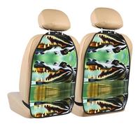WZYWHJ Crocodile Open Mouth Prints Car seat Anti Kick Storage pad 2 Pieces, Multi-Functional Storage Bag seat Protector After Installation