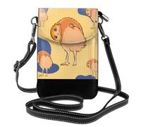 WZYWHJ Crooked Owl Pattern Women's leather phone bag crossbody package with adjustable shoulder strap