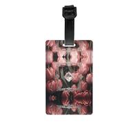 WZYWHJ Crystal and Pink Tulips Luggage Tag - Lightweight, Removable Wristband for Travel, Backpacks, Golf Bags