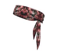 WZYWHJ Crystal and Pink Tulips Pattern Headbands,Sports Head Tie,Headband for Men and Women,Hair Band for Running Workout Football