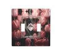 WZYWHJ Crystal and pink tulips Printing Decorative Wall Plate 4.5x4.5 Inches Durable and Stylish for Residential and Commercial Areas