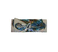 WZYWHJ Crystal blue chameleon Printing baby bow headbands and elastic soft hair accessories for newborns and girls