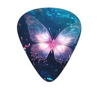 Wzywhj Crystal Butterfly In Water Pattern Guitar Pick Easy Grip Uke Picks For Your Bass, Ukulele, Acoustic And Electric Guitar,12 Piece