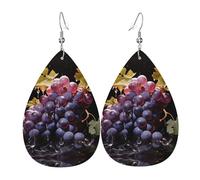 WZYWHJ Crystal clear grapes Picture Ladies' leather earrings, simple water droplet pendant, fashionable holiday gift