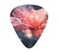 Wzywhj Crystal Petals Pattern Guitar Pick Easy Grip Uke Picks For Your Bass, Ukulele, Acoustic And Electric Guitar,12 Piece