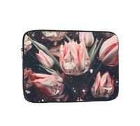 WZYWHJ Crystal Pink Tulips Printed Shockproof Portable Laptop Sleeve Case 10 inch for Men and Women Business Travel, School, Office Daily Use