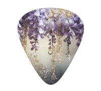 Wzywhj Crystal Violet Flower Pattern Guitar Pick Easy Grip Uke Picks For Your Bass, Ukulele, Acoustic And Electric Guitar,12 Piece