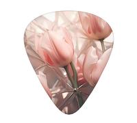 Wzywhj Crystal White Tulips Pattern Guitar Pick Easy Grip Uke Picks For Your Bass, Ukulele, Acoustic And Electric Guitar,12 Piece