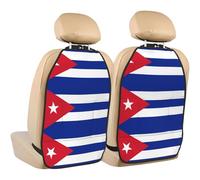 WZYWHJ Cuban Flag Picture Car seat Anti Kick Storage pad 2 Pieces, Multi-Functional Storage Bag seat Protector After Installation