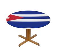 WZYWHJ Cuban flag Printing Round table cover Tablecloth S home decoration waterproof and wrinkle-resistant for kitchen restaurant and party