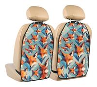 WZYWHJ Cube Fox prints Car rear seat anti kick pad 2-piece set multifunctional storage bag seat cover protector