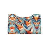 WZYWHJ Cube Fox prints Decorative storage box with rectangular leather tissue bag and bracket base