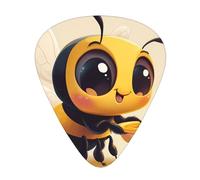 Wzywhj Cute Bee Pattern Guitar Pick Easy Grip Uke Picks For Your Bass, Ukulele, Acoustic And Electric Guitar,12 Piece