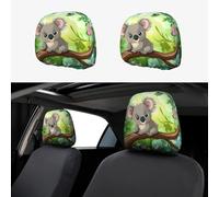 WZYWHJ Cute Koala Treetop Pattern 2 car pillowcases, interior decorative seat accessories, protective covers