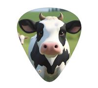 Wzywhj Cute Little Cow Pattern Guitar Pick Easy Grip Uke Picks For Your Bass, Ukulele, Acoustic And Electric Guitar，12 Piece