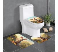 WZYWHJ Cute Little Kangaroo Printing Bathroom mat Sets of 3 Bathroom Floor Mats,Non-Slip, Durable,Does Easy to Clean Suitable for Bathroom and Toilet