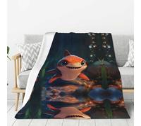 WZYWHJ Cute little shark Pattern Thick flannel blanket 80x60in double-sided flannel vertical soft sofa blanket