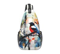 WZYWHJ Cute Magpie Printing Men's Casual Crossbody Chest Bag with High Storage Capacity and Adjustable Shoulder Strap