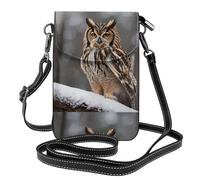 WZYWHJ Cute owl Pattern Leather Crossbody Flap Phone Bag - Versatile Gift for Women Walking, Camping, Shopping, and Travel