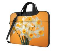 WZYWHJ daffodils Printed Laptop Bag - with Soft Interior, Multiple Pockets - Ideal for Men, Travel and Business, Black, 13 inch