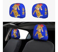 WZYWHJ Dancing Cartoon Dog Printed Car Pillowcase 2 Pieces, seat Cover Accessories, Protective Cover Universal