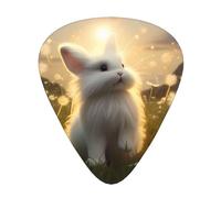 Wzywhj Dandelion Mile Little White Rabbit Printing Guitar Plectrum Easy Grip Uke Picks Holding， Ukulele, Acoustic And Electric Guitar，12 Piece