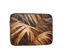 WZYWHJ Dark Brown Palm Leaves Printed Shockproof Portable Laptop Sleeve Case 13 inch for Men and Women Business Travel, School, Office Daily Use