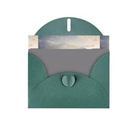 WZYWHJ Dark Green Holiday Greeting Card 6x4 in with Envelope for Christmas, Birthday, Valentine's Day, Party Invitation Penguins gliding on ice Printed
