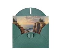 WZYWHJ Dark Green Holiday Greeting Card 6x4 in with Envelope for Christmas, Birthday, Valentine's Day, Party Invitation Looking out to sea Printed