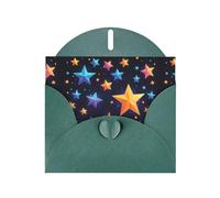 WZYWHJ Dark Green Holiday Greeting Card 6x4 in with Envelope for Christmas, Birthday, Valentine's Day, Party Invitation Shining stars in the night sky Printed