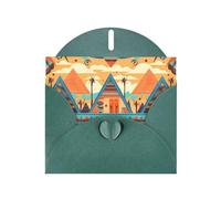 WZYWHJ Dark Green Holiday Greeting Card 6x4 in with Envelope for Christmas, Birthday, Valentine's Day, Party Invitation Circular Triangle Architecture Picture
