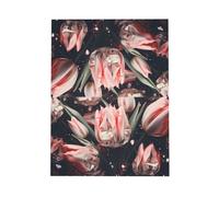 WZYWHJ Dark Green Holiday Greeting Card 6x4 in with Envelope for Christmas, Birthday, Valentine's Day, Party Invitation Crystal Pink Tulips Printed