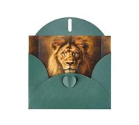 WZYWHJ Dark Green Holiday Greeting Card 6x4 in with Envelope for Christmas, Birthday, Valentine's Day, Party Invitation The dull lion king Printed