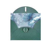WZYWHJ Dark Green Holiday Greeting Card 6x4 in with Envelope for Christmas, Birthday, Valentine's Day, Party Invitation Crystal Butterfly Printed