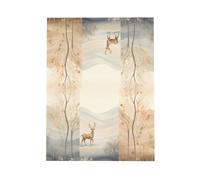 WZYWHJ Dark Green Holiday Greeting Card 6x4 in with Envelope for Christmas, Birthday, Valentine's Day, Party Invitation Deer from a distance Printed