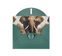 WZYWHJ Dark Green Holiday Greeting Card 6x4 in with Envelope for Christmas, Birthday, Valentine's Day, Party Invitation The majestic elephant Picture