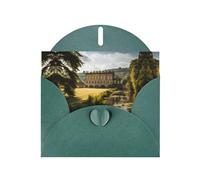 WZYWHJ Dark Green Holiday Greeting Card 6x4 in with Envelope for Christmas, Birthday, Valentine's Day, Party Invitation Chatsworth Estate Pattern