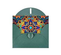 WZYWHJ Dark Green Holiday Greeting Card 6x4 in with Envelope for Christmas, Birthday, Valentine's Day, Party Invitation Colorful patterns Printing