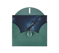 WZYWHJ Dark Green Holiday Greeting Card 6x4 in with Envelope for Christmas, Birthday, Valentine's Day, Party Invitation The starry sky in the telescope Printed