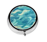 WZYWHJ Dawn Ocean Waves Pattern Circular Medicine Box Storage, Portable Travel with compartments, mini Pill Dispenser