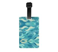 WZYWHJ Dawn Ocean Waves Pattern Luggage Bag Tags, Men's and Women's Travel Privacy Protection Labels