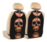 WZYWHJ Day of The Dead Masks Prints Car seat Anti Kick Storage pad 2 Pieces, Multi-Functional Storage Bag seat Protector After Installation