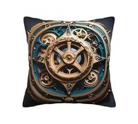WZYWHJ Decorative Throw Pillow Cases 12"x12" Cool Steampunk Gears Picture Double-Sided Design Square Pillowcases for Home Bed Sofa Living Room Farmhouse Outdoor