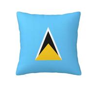 WZYWHJ Decorative Throw Pillow Cases 12"x12" Flag of Saint Lucia Picture Double-Sided Design Square Pillowcases for Home Bed Sofa Living Room Farmhouse Outdoor