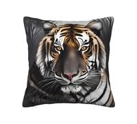 WZYWHJ Decorative Throw Pillow Cases 12"x12" Tiger at Rest Picture Double-Sided Design Square Pillowcases for Home Bed Sofa Living Room Farmhouse Outdoor
