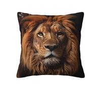 WZYWHJ Decorative Throw Pillow Cases 20"x20" The Lion's Gaze Picture Double-Sided Design Square Pillowcases for Home Bed Sofa Living Room Farmhouse Outdoor