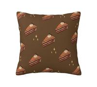 WZYWHJ Decorative Throw Pillow Cases 22"x22" Chocolate Squares Cake Printing Double-Sided Design Square Pillowcases for Home Bed Sofa Living Room Farmhouse Outdoor