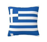 WZYWHJ Decorative Throw Pillow Cases 22"x22" Greek Flag Prints Double-Sided Design Square Pillowcases for Home Bed Sofa Living Room Farmhouse Outdoor