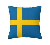 WZYWHJ Decorative Throw Pillow Cases 22"x22" Swedish Flag Picture Double-Sided Design Square Pillowcases for Home Bed Sofa Living Room Farmhouse Outdoor